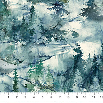 Fabric DARK BLUE DP25168-48 from NORTHERN PEAKS Collection by Deborah Edwards and Melanie Samra for Northcott Fabrics