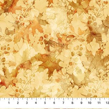 Fabric DP28058-52 LEAF TEXTURE OCHRE from AUTUMN BREEZE Collection by Deborah Edwards and Melanie Samra for Northcott