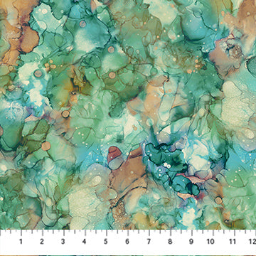 Fabric DP28061-63 LARGE TEXTURE MEDIUM TEAL from AUTUMN BREEZE Collection by Deborah Edwards and Melanie Samra for Northcott
