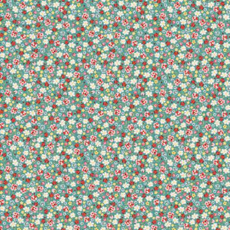 Fabric PINKIE PROMISE BLUE by Elea Lutz from the My Favorite Things Collection for Poppie Cotton, # FT23711
