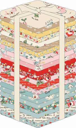 Fabric bundle of 22 Fat 1/4s (18" X 22") from My Favorite Things Collection by Elea Lutz for Poppie Cotton FT23723