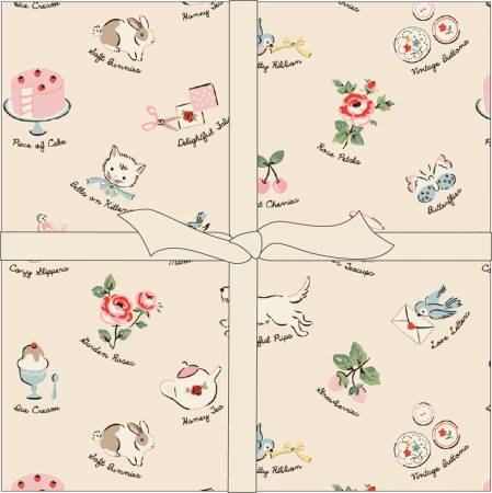 Fabric, 10" Squares Pack of My Favorite Things Collection by Elea Lutz for Poppie Cotton, #FT23725