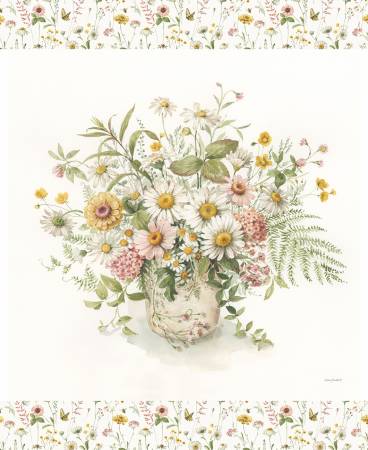 Fabric FLOWER BOUQUET PANEL from LOVE ME MORE Collection from Riley Blake Designs, PD15637-PANEL