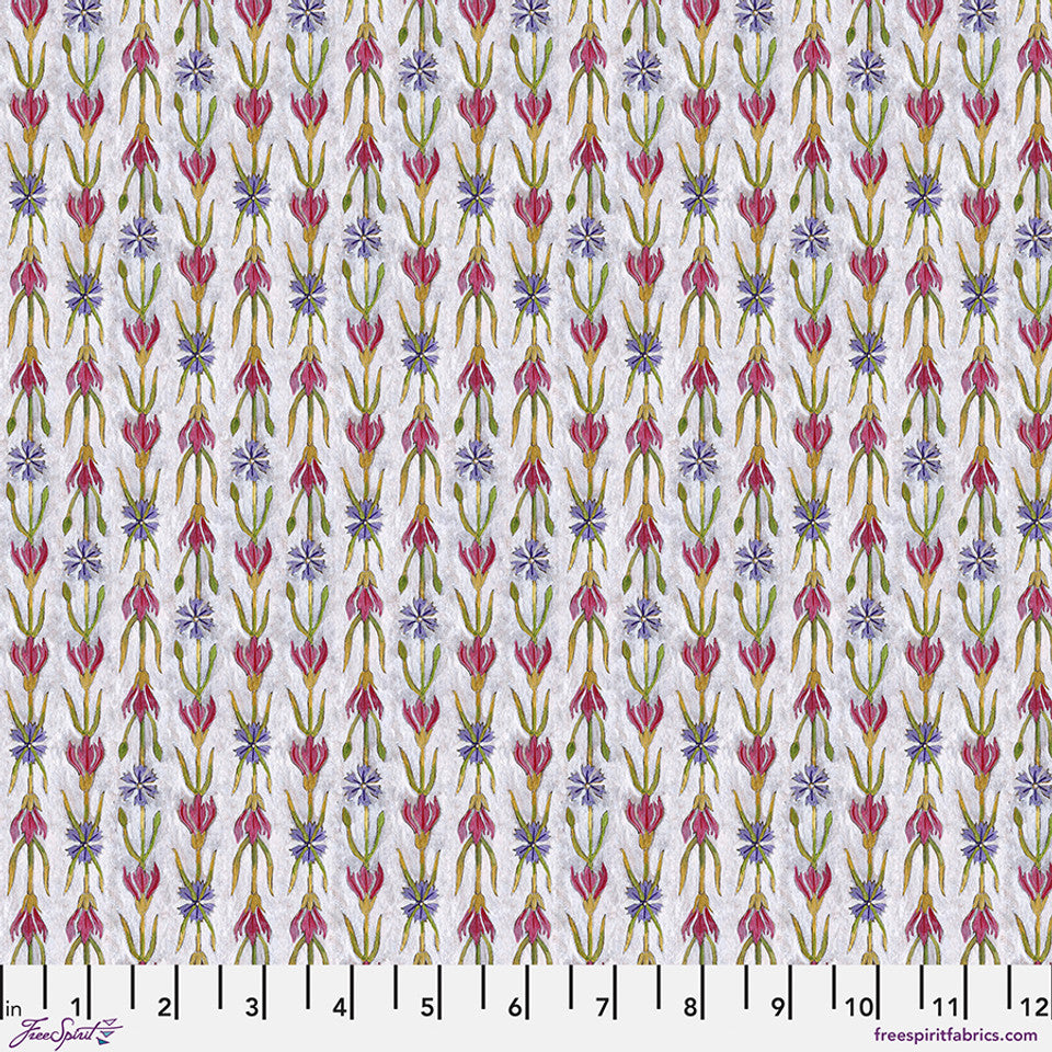 Fabric SPRING WHITE from NOCTURNAL CREATURES Collection by Maria Matos PWMM009.WHITE