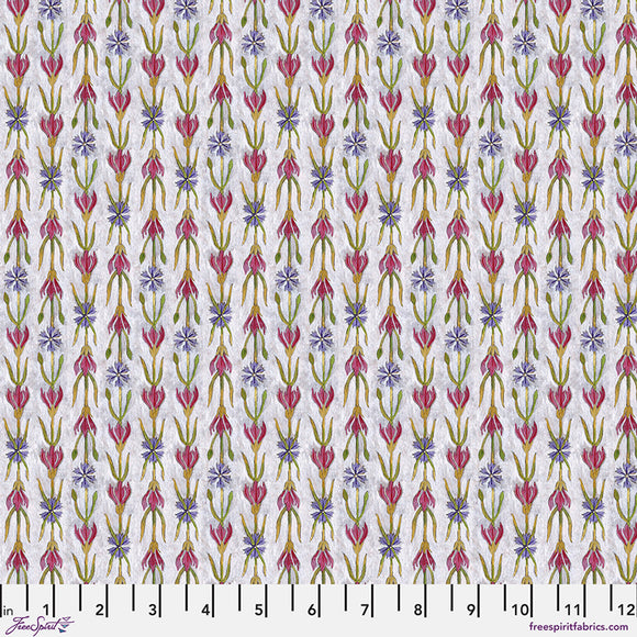 Fabric SPRING WHITE from NOCTURNAL CREATURES Collection by Maria Matos PWMM009.WHITE