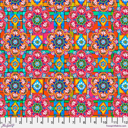 Fabric SULFIRO-MULTI by Odile Bailloeul from Murano Collection for Free Spirit Fabrics PWOB093.MULTI