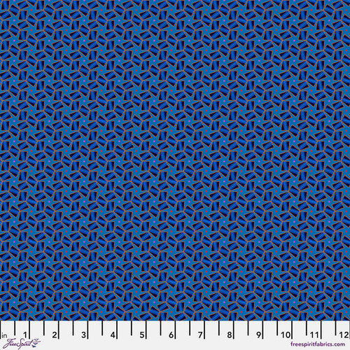 Fabric BASILICO-MARINE by Odile Bailloeul from Murano Collection for Free Spirit Fabrics PWOB095.MARINE