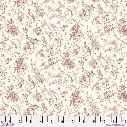 Fabric SMALL PILLEMONT TOILE ROSE, from Country Romance Collection, for Free Spirit, PWSA076.ROSE