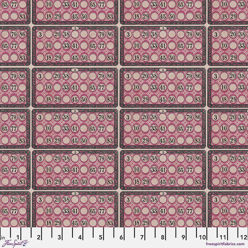 Fabric PINK - NUMBERS, PWTH216.PINK, from Palette Pink Collection Designed by Tim Holtz