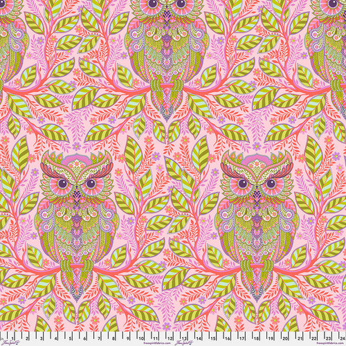 Fabric HOOTIE PAOOTY HONEY from FULL MOON FOREST II collection, PWTP244.HONEY by Tula Pink