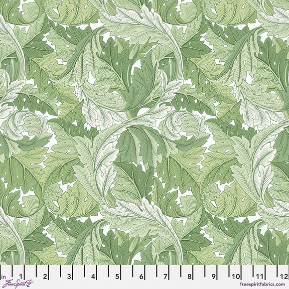 Fabric ACANTHUS GREEN, from Leicester Collection, Original Morris & Co for Free Spirit, PWWM027.GREEN
