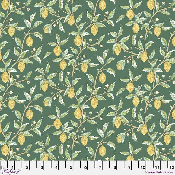 Fabric LEMON TREE DARK GREEN, from Leicester Collection, Original Morris & Co for Free Spirit, PWWM047.DKGREEN