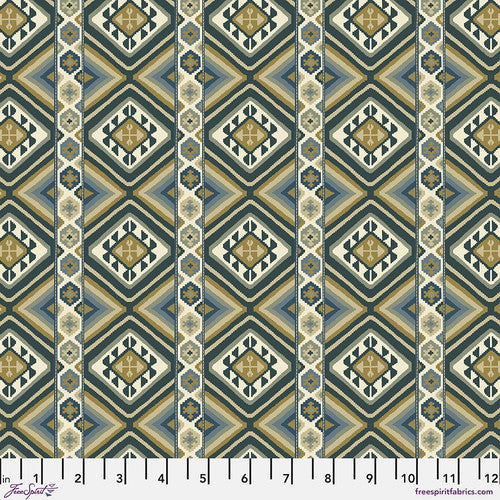 Fabric Dorothys Kilim - Sunflower from EMERY WALKER Collection, Original Morris & Co for Free Spirit, PWWM101.SUNFLOWER