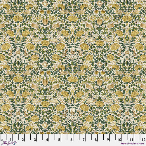 Fabric Small Rose - Weld from EMERY WALKER Collection, Original Morris & Co for Free Spirit, PWWM104.WELD
