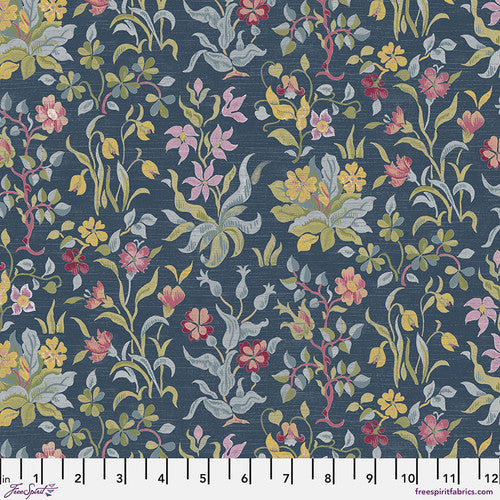 Fabric FLOWERS BY MAY, NAVY, Red House Collection, Original Morris & Co, PWWM118.NAVY