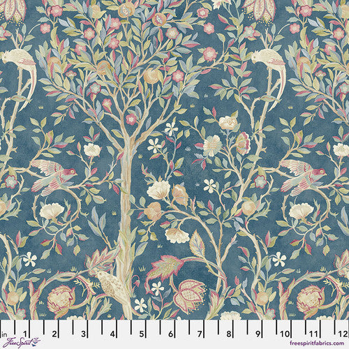 Fabric SMALL MELSETTER TEAL, Red House Collection, Original Morris & Co, PWWM122.TEAL