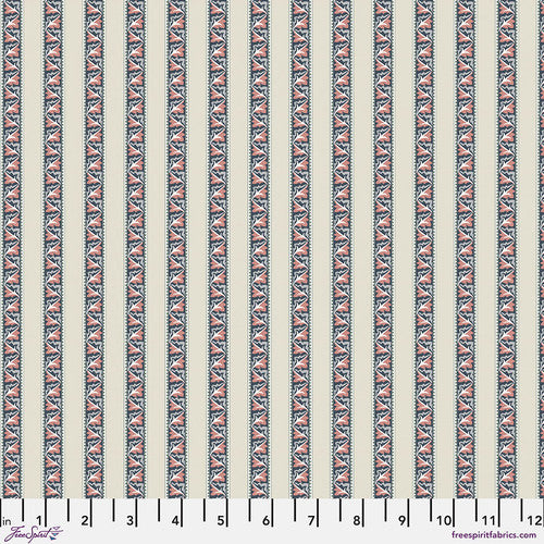 Fabric RED CAR STRIPE RIVER, Red House Collection, Original Morris & Co, PWWM123.RIVER