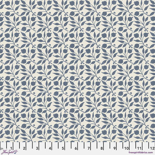 Fabric LARGE ROSEHIP SLATE, Red House Collection, Original Morris & Co, PWWM124.SLATE