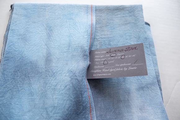 Seraphim Hand-Dyed Embroidery Linen SUMMER STORM for Cross Stitch and Embroidery Belfast 32 count, 18