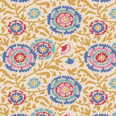 Fabric JUBILEE-ELODIE MUSTARD by TILDA, TIL100550