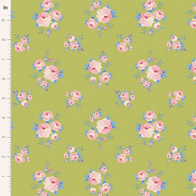 Fabric SUNDAY BRUNCH MILLE LIME by TILDA, TIL100582