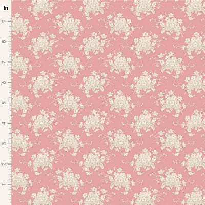 Fabric SUNDAY BRUNCH WHITE FLOWER PINK by TILDA, TIL100591