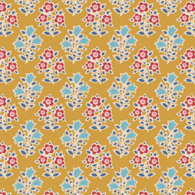 Fabric FARM FLOWERS MUSTARD, blenders for JUBILEE Collection by TILDA, TIL110098