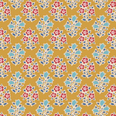 Fabric FARM FLOWERS MUSTARD, blenders for JUBILEE Collection by TILDA, TIL110098