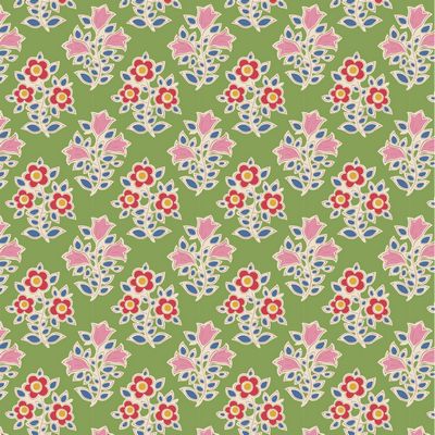 Fabric FARM FLOWERS GREEN, blenders for JUBILEE Collection by TILDA, TIL110102