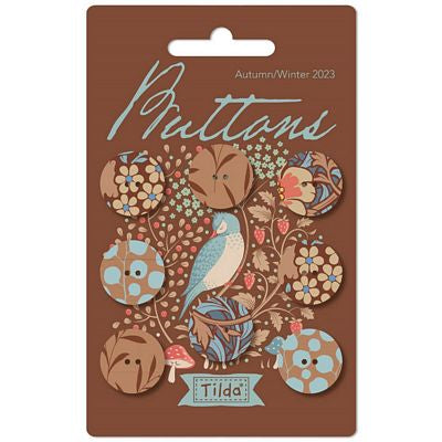 Tilda HIBERNATION Buttons Pack, 18mm/0.71"diameter, TIL 400058, 8 pieces set