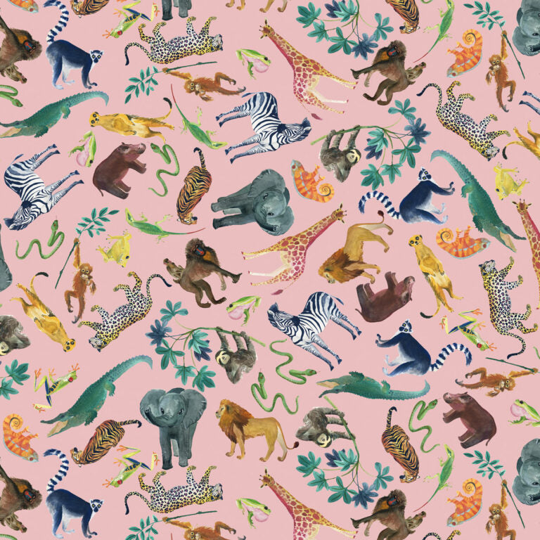 Fabric ANIMAL JIGSAW - DAWN - WB079, from SAFARI Collection by Lewis and Irene