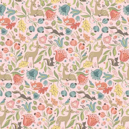 Fabric DEER MEADOW BLUSH for Poppie Cotton, # WW25102