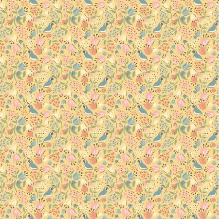Fabric QUAIL HOLLOW YELLOW for Poppie Cotton, # WW25103