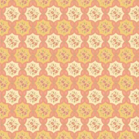 Fabric QUILTY PATCHES YELLOW for Poppie Cotton, # WW25106