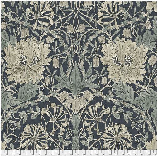 Fabric Pure Honeysuckle and Tulip from Pure MINERALS Collection, Original Morris & Co for Free Spirit, PWWM032 INK