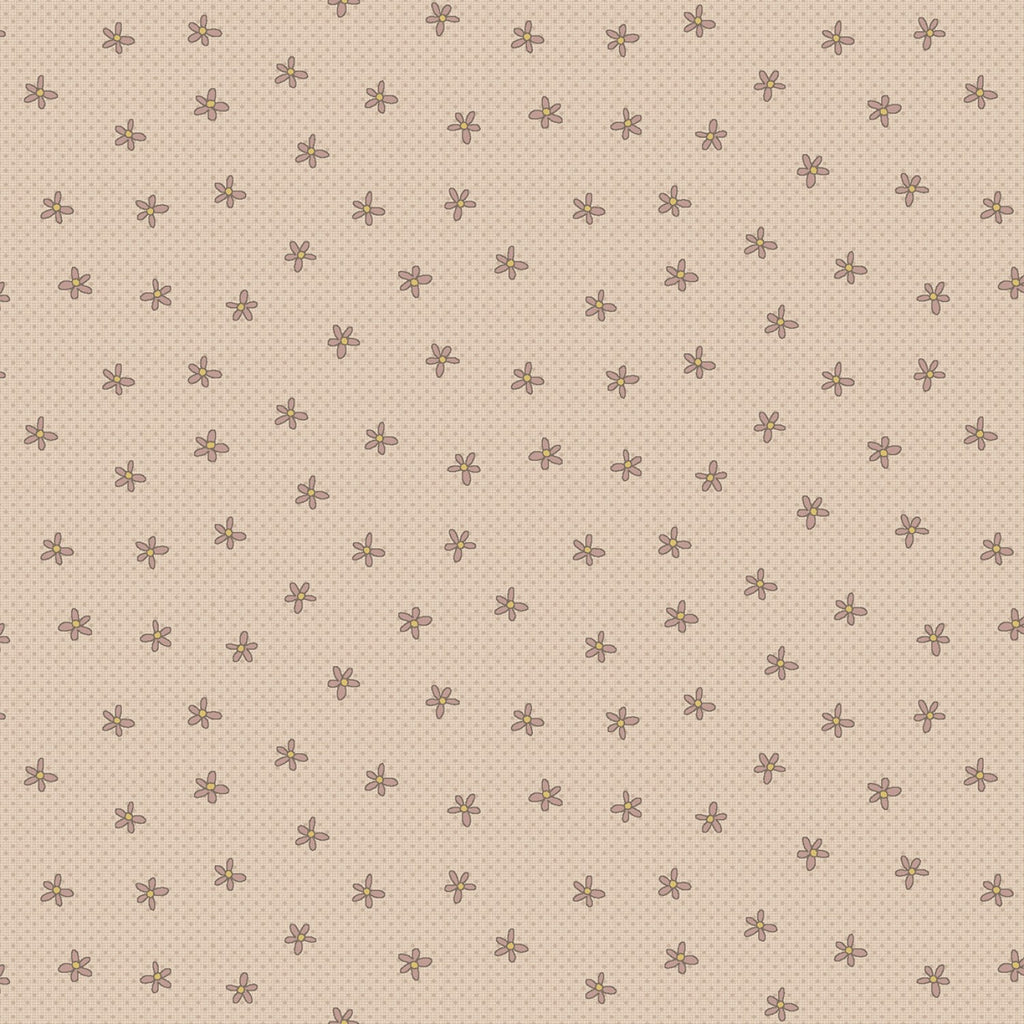 Henry Glass Fabric Taupe Daisy # 2635-39 from My Neighborhood Collection by Anni Downs