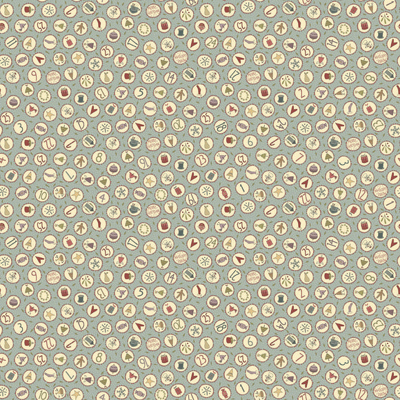 Henry Glass Fabric Circles LIGHT BLUE #2817-17 from O' Christmas Tree Collection by Anni Downs