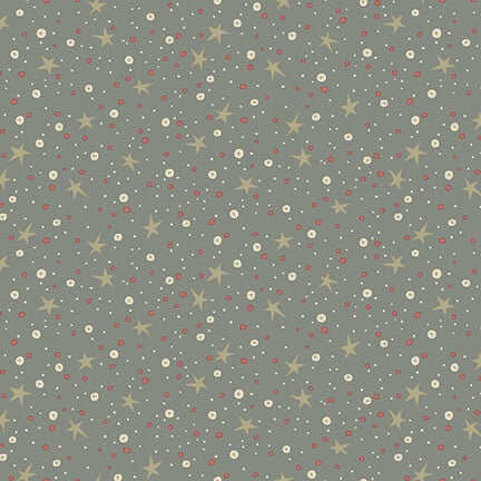 Henry Glass Fabric Stars DARK BLUE #2820-77 from O' Christmas Tree Collection by Annie Downs