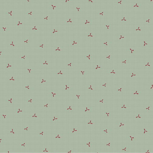 Henry Glass Fabric TOSSED SPRIG, 2898-17 Lt Blue, Market Garden Collection by Anni Downs