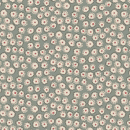 Henry Glass Fabric CARNATION TOSS, 2901-17 Lt Blue, from Market Garden Collection by Anni Downs