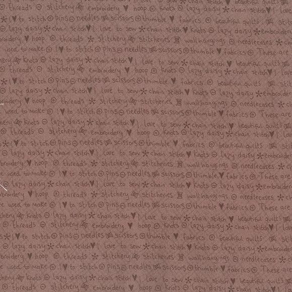 Quilting FABRIC from Lecien, One Stitch At a Time Collection by Lynnette Anderson. 35076-20 Words