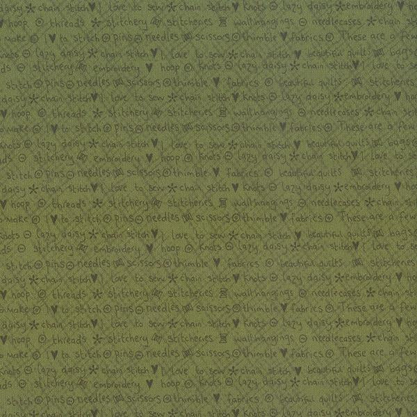 Quilting FABRIC from Lecien, One Stitch At a Time Collection by Lynnette Anderson. 35076-60 Words