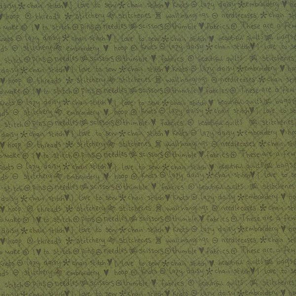 Quilting FABRIC from Lecien, One Stitch At a Time Collection by Lynnette Anderson. 35076-60 Words
