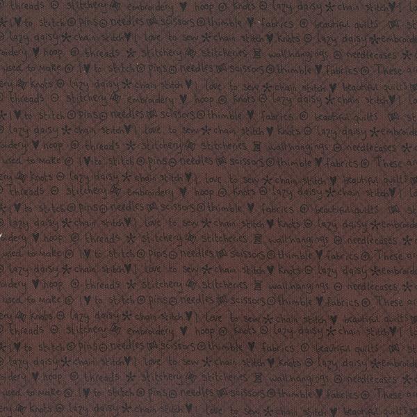 Quilting FABRIC from Lecien, One Stitch At a Time Collection by Lynnette Anderson. 35076-80 Words