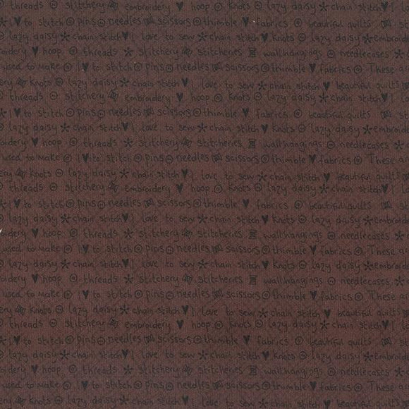Quilting FABRIC from Lecien, One Stitch At a Time Collection by Lynnette Anderson. 35076-80 Words
