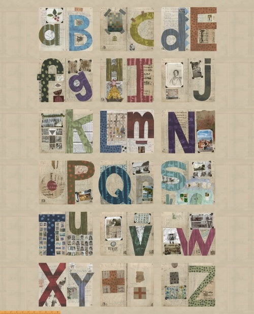 Quilting Fabric Studio Alphabet from Marcia Derse for Windham Fabrics, 41788P-X