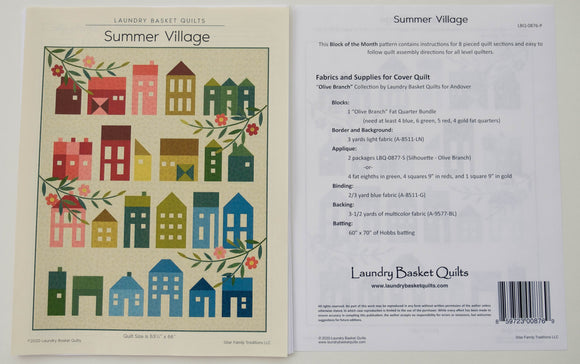 Summer Village Pattern by Edyta Sitar from Laundry Basket Quilts LBQ-0876-P