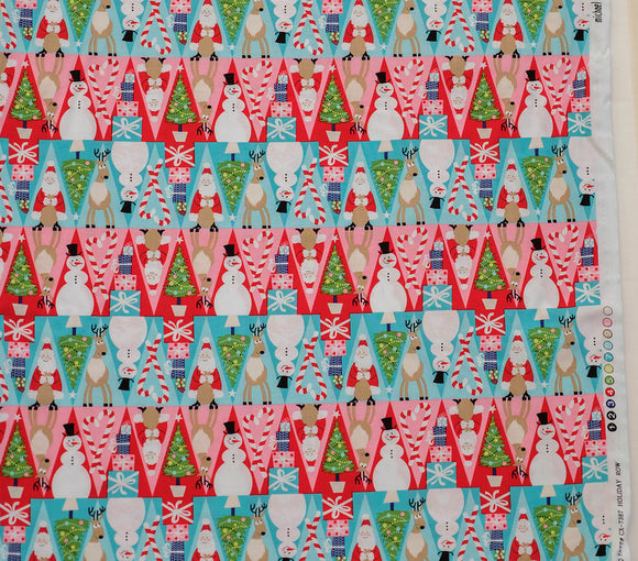 Quilting fabric from Michael Miller, Holiday Row Color Multi. CX7387-MULTI-D