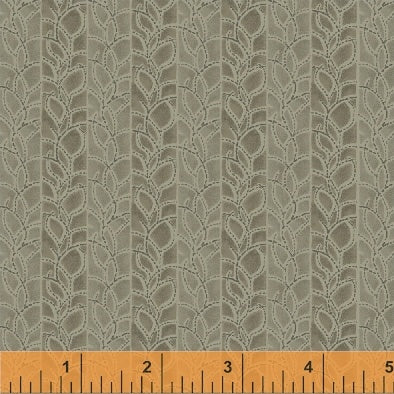 Quilting Fabric Leaf Stripe Granite from Windham Fabrics from Reed's Legacy Collection c.1895  by Jeanne Horton. 51189-1.  Reproduction Series.