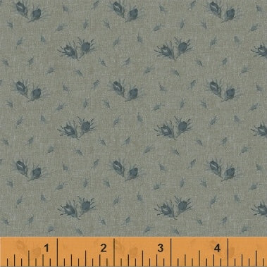 Quilting Fabric Flower Buds from Windham Fabrics from Reed's Legacy Collection c.1895  by Jeanne Horton. 51192-2 Slate. Reproduction Series